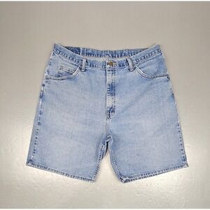 Wrangler Jean Shorts Mens 38 Blue‎ Relaxed Fit Jorts Western Baggy Medium Wash